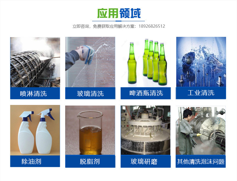 (圖:南輝清洗消泡劑應用領域)